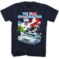 thumbnail image 1 of The Real Ghostbusters Gb Collage Navy Adult T-Shirt, 1 of 2