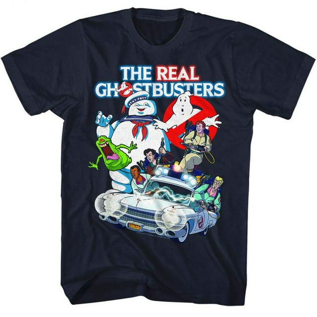 Le Vrai Collage de Ghostbusters Gb Bleu Marine T-Shirt pour Adulte