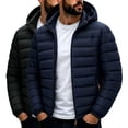 thumbnail image 7 of Purcolt Mens Big and Tall Hooded Puffer Jackets Trendy Casual Quilted Long Sleeve Full Zip Up Winter Thermal Outerwear Comfort Loose Fit Coats with Pockets, 7 of 7
