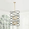 thumbnail image 3 of Chandelier Fixture, ZPL Modern Gold/Matte Black Metal Chandelier Fixture, 8 lights, 2-Tier-Candle Ceiling Light for Living Room, Bedroom, Dining Room, Dimmable, W23.6*H55, 3 of 7