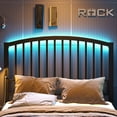 thumbnail image 3 of Yoneston 46.76” High Arc Metal Full Size Headboard with LED Light & Charging, Height Adjustable Metal Platform Bed Headboard – Black, 3 of 11