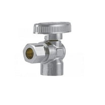 0.37 x 0.37 in. Full Iron Pipe Angle Stop Valve, Brass