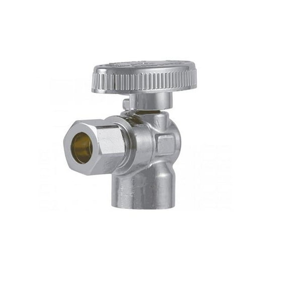 0.37 x 0.37 in. Full Iron Pipe Angle Stop Valve, Brass