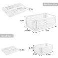 thumbnail image 2 of czcpp-Plastic Storage Baskets for Desk Organizing, Office Drawer Organizer, 2 Medium+2 Small Durable Folding Storage Crate for Home Kitchen Classroom Office Bedroom and Bathroom Storage (White), 2 of 4