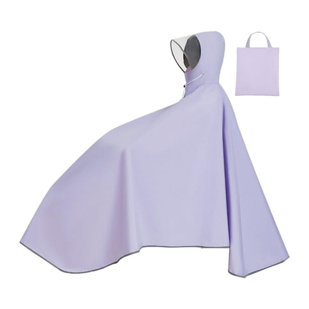 Poncho de lluvia para bicicletas, impermeable con capucha para hombres para mujeres, ropa de lluvia reutilizable, capa protectora para bicicletas de Púrpura