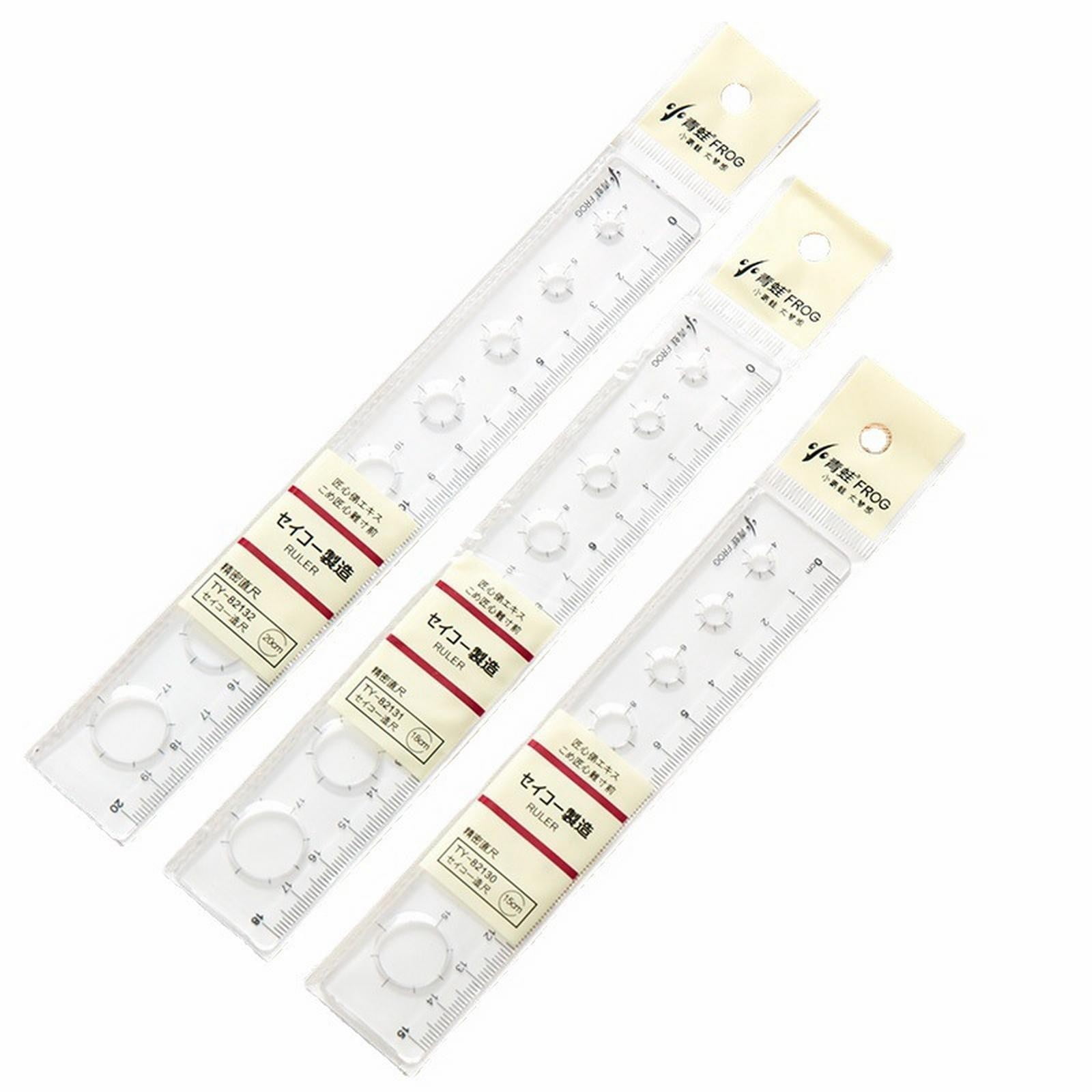 6 In Flexible Rubber Ruler With Hole, Transparent Shatterproof Wave Line Ruler, Clearance Office Supplies for Teens & Adults