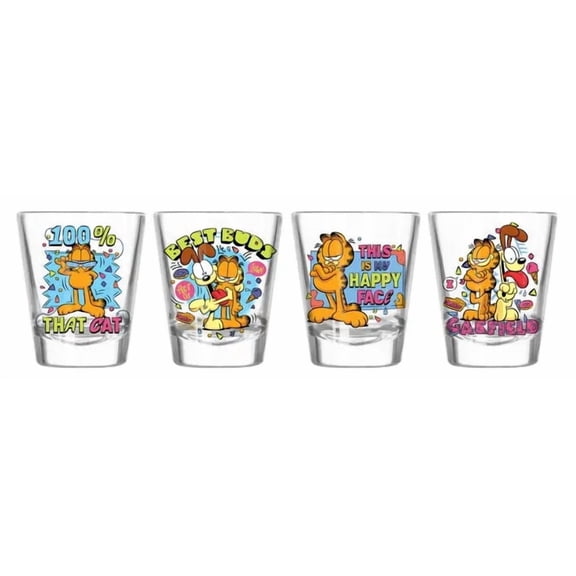Garfield The Cat  Neon 4pc. 1.5oz. Shot Glass Set