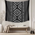 thumbnail image 5 of Black Boho Geometric Tapestry for Bedroom Wall Hanging Tapestry, Vintage Southwestern Stripes Ceiling Backdrop Tapestries Poster Blanket Wall Decor for Teens Room Living Room Dorm 55" x 73", 5 of 8