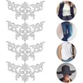 thumbnail image 4 of HUGFEGWE 4Pcs Embroidery Flower Patches,Embroidered Patch Floral Appliques Sewing Cloth Repair Sticker for Wedding Prom Dress Decoration Clothes DIY Clothing Jeans Backpacks (Silver - B) CA919-156020, 4 of 8