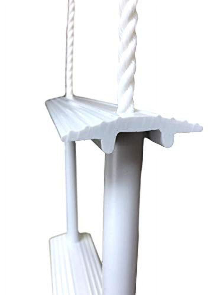 Pactrade Marine Inflatable Boat Kayak 5-Step White Folding PE Rope PVC Ladder for Emergency