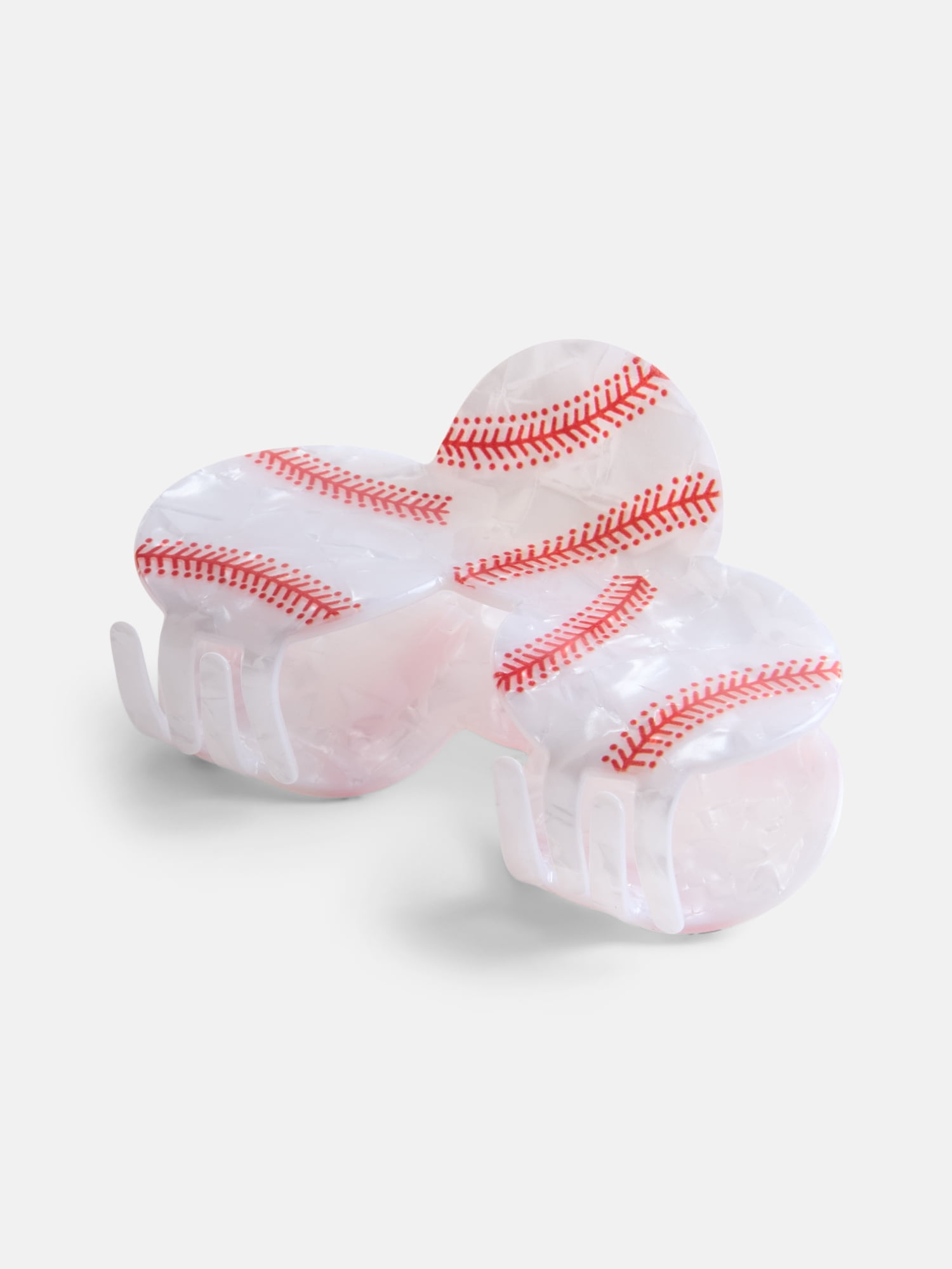 No Boundaries Women’s Baseball Hair Claw Clip, White, One Size