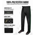 thumbnail image 2 of Exxact Sports Proline Full Length Baseball Pants Adult with Stripes, Relaxed Fit Open Bottom Men Baseball Pants (Black/Dark Green, A2XL), 2 of 7