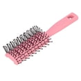 thumbnail image 3 of Detangling Hair Brush with Rounded Nylon Teeth, Hollow Back Design, Curved Body, Non Slip Handle, Hanging Hole for Hair Care, 3 of 7