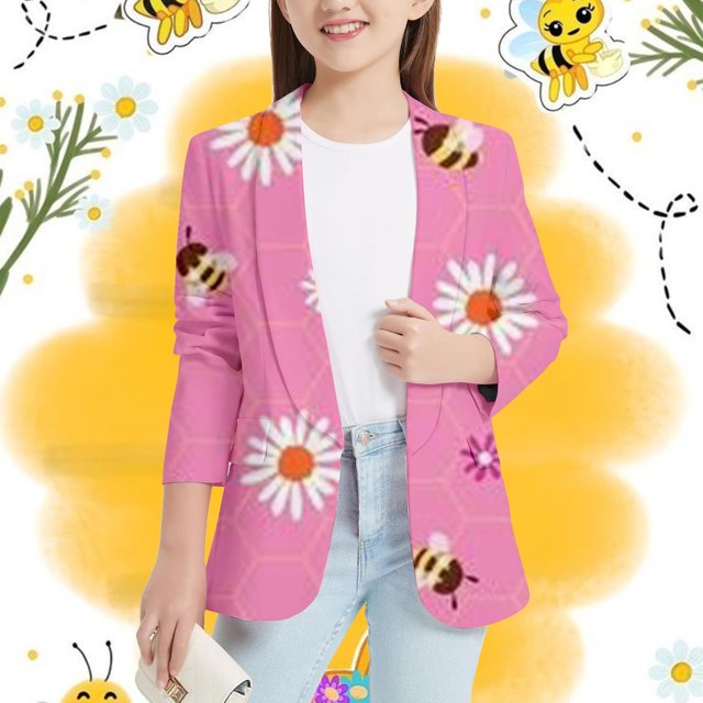 WEAIXIMIUNG Hauts Filles Enfants Garçons Filles Veste de Costume Imprimée Festival Personnalité 120