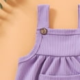 thumbnail image 5 of Zanarzt Girl Summer Outfits Romper Toddler Baby Girl Ruffled Sleeveless Romper Casual Summer Jumpsuit Cotton Clothes Purple,9-12 Months, 5 of 6