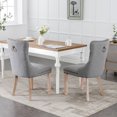 thumbnail image 2 of GAKMCIL Linen Dining Chair (Set of 2), Comfy Tufted Fabric Upholstered Dining Chair with Nailhead Trim, Solid Wood Legs, Weight Capacity 300lb for Dining Room and Kitchen (Gray), 2 of 14
