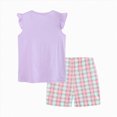 thumbnail image 6 of TOWED22 Toddler Baby Summer Outfits 2-Piece Sleeveless Tank Tops and Elastic Waist Shorts Sets Clothing Clothes(Purple,6-7 Y), 6 of 8