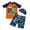 Orange, variant on Hiijoy Boys 3-Piece Swimsuit Cartoon Short Sleeve Rash Guard Swimming Shorts Hat Set, Sizes 3-13