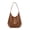 Brown, variant on Soft Oil-Wax PU Hobo Shoulder Bag with Inner Pouch, Retro Tote Purse for Women, Black