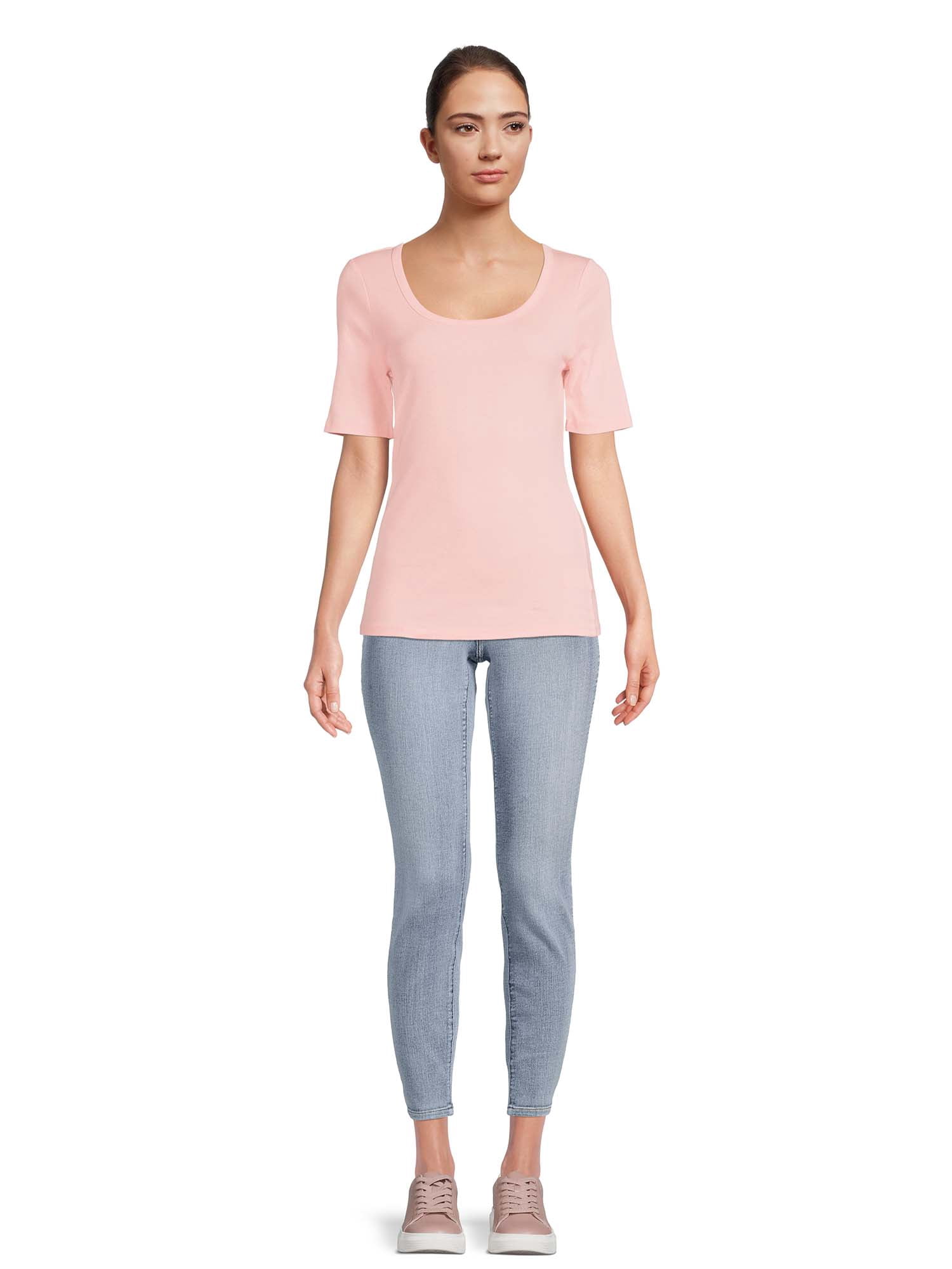 Time And Tru Women's Elbow Sleeve T-Shirt