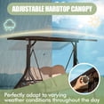 thumbnail image 2 of 3-Seat Patio Porch Swing with Adjustable Hardtop,3 in 1 Convertible Outdoor Porch Swing for Adults,Patio Swing with Thicken Cushion,Pillows & Cup Holders for Porch,Backyard,Garden (Khaki), 2 of 8