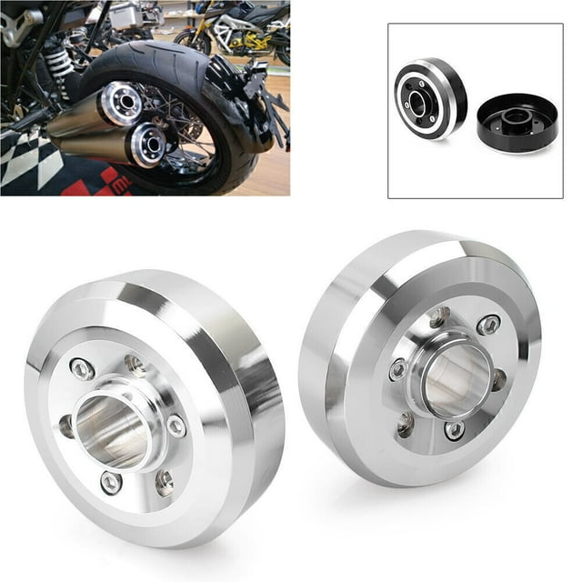 2x Exhaust Tips Cover F for Ram e Fit for BMW R NINE T 2014 2015 2016 Black/Chrome