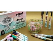PINTAR Acrylic Paint Markers Medium Point - Medium Point Paint Markers - Acrylic Paint Markers Set - Acrylic Paint Pens for Rock Painting, Wood, Glass, Leather, Shoes - Pack of 26, 5.0mm