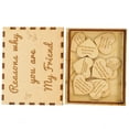 thumbnail image 1 of 1 Set Wooden Friendship Gift Box Friendship Appreciation Gift Box Wooden Keepsake Box with Heart Slices, 1 of 9