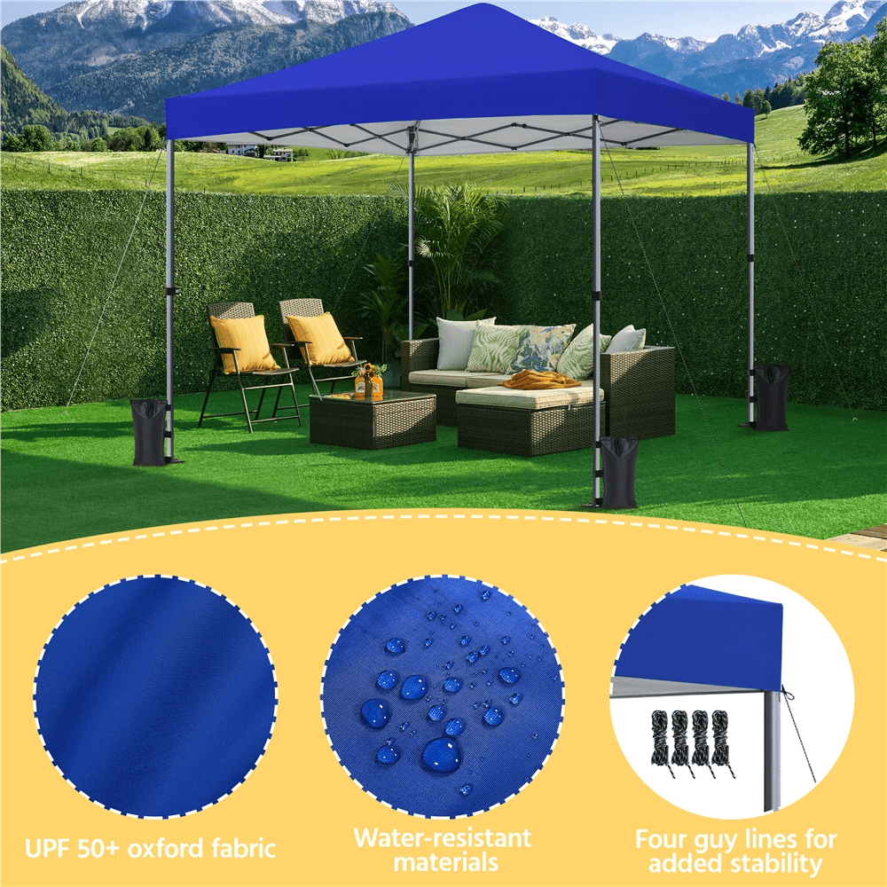 Renwick Instant Pop-up Canopy with One Push To Lock Setup Mechanism, Blue