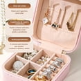 thumbnail image 2 of 12PCS Mini Organizadora de Joyero de Viaje,10x10x5cm Organizador de Joyas Portátil,Organizador de Joyeria Impermeable de Cuero,Portátil Alhajeros de PU para Anillos,Pendientes,Collares(Rosa), 2 of 6