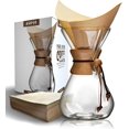 thumbnail image 1 of AGOGO Pour Over Coffee Maker Glass - 6/8/10 Cup Barista Kit with 304 Stainless Filter for Home, Office, Camping, Cafes - Easy Clean Coffee Dripper Set (Rag&Brush Included) (10 Cup/34oz-Filter Paper), 1 of 7