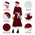 thumbnail image 6 of Mrs. Claus Costume for Women Adult Christmas Plus Size Dress with Bonnet Apron White Hair Wigs and Wire Rim Glasses -L, 6 of 7
