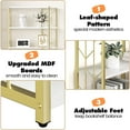 Yartaka 6 Tier White and Gold Bookshelf, FreeStanding Storage Shelf
