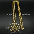 thumbnail image 3 of Witchcraft Pentagram Necklace 14K Yellow Gold Men's Jewish Hebrew Tetragrammaton Solomon Pendant Amulet Jewelry, 3 of 9