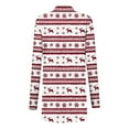 thumbnail image 2 of DDAPJ pyju Women Christmas Cardigan Xmas Tree Plaid Shirt Long Sleeve Open Front Outwear Lightweight Duster Coat Holiday Top White L, 2 of 4