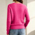 thumbnail image 5 of Dwellite Sweaters for Women Knit Long Sleeve V Neck Lightweight Casual Tops Fall Fashion Clothing Business Casual Outfits Hot Pink M, 5 of 8