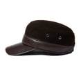 thumbnail image 3 of Casquette de Baseball Homme en Cuir Véritable Patchwork Chapeaux de Papa Marron Automne Hiver Décontracté, Mode, 3 of 5