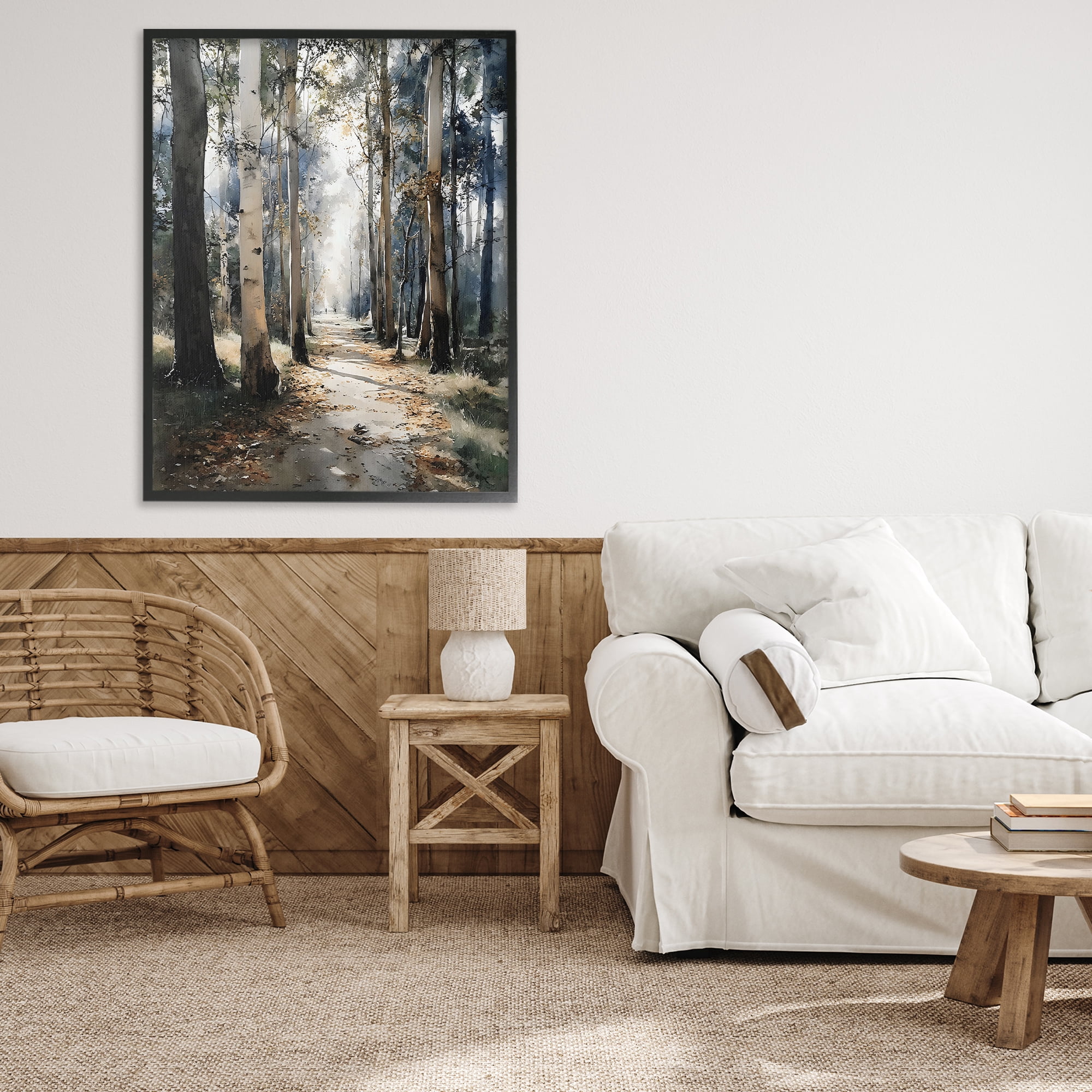 Stupell Industries Path in Autumn Light Black Framed Giclee Art, design by Franklyn Gregory
