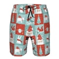 thumbnail image 3 of Cauagu Warm Christmas Memories Print Men's Swim Trunks,Hawaiian Bathing Suit Swimsuits Beach Shorts with Pockets for Men Quick Dry Swimming Board Shorts-Medium, 3 of 6
