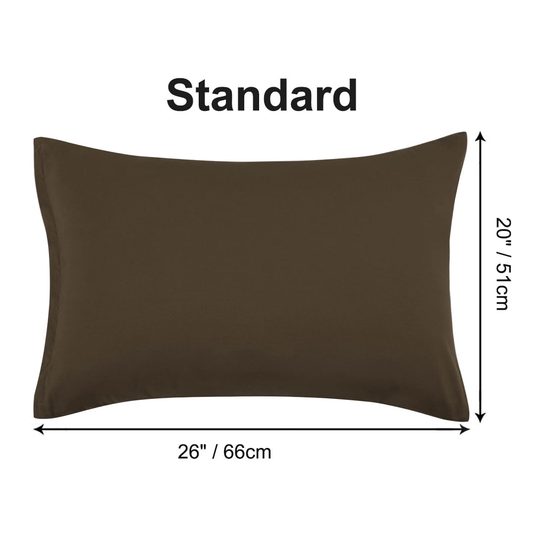 Unique Bargains 4-Piece Soft Microfiber Pillowcases Brown Standard(20"x26")