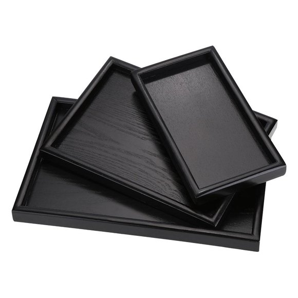 WALFRONT Rectangle Shape Solid Wood Tea Coffee Snack Food Meals Serving Tray Plate Restaurant Trays, Tea Serving Tray, Wood Tea Tray