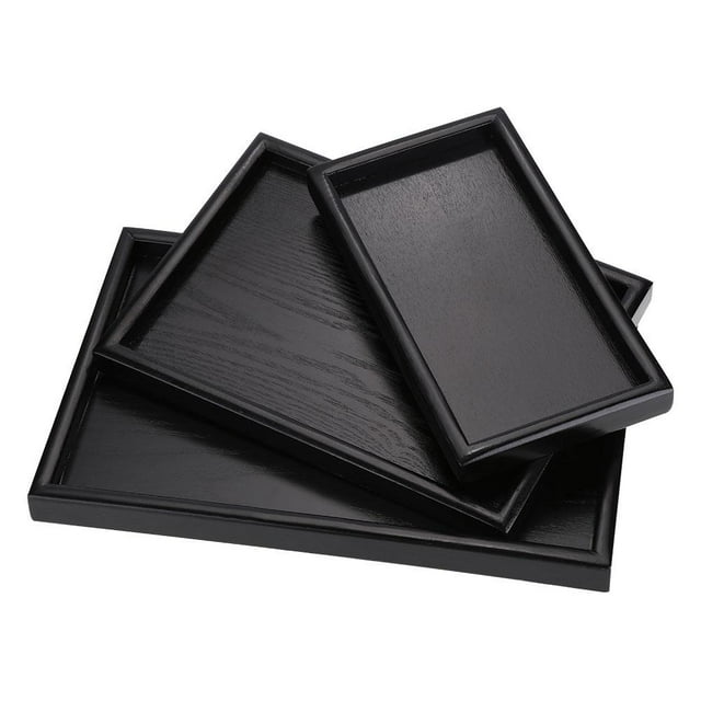 WALFRONT Rectangle Shape Solid Wood Tea Coffee Snack Food Meals Serving Tray Plate Restaurant Trays, Tea Serving Tray, Wood Tea Tray