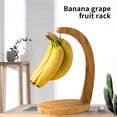 thumbnail image 2 of Bamboo Fruit Holder Damp-Proof Fruit Bracket Compact Fruit Hanger Practical Fruit Stand Durable Fruit Rack with Hook for Banana Grape Fruit Home Kitchen Living Room, 2 of 7