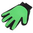 thumbnail image 2 of Guante de silicona para el cuidado de mascotas, cepillo de baño para masaje de depilación de doble cara para gatos y perros, mano izquierda verde, 2 of 5