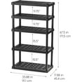 thumbnail image 3 of IRIS 5 Shelf Heavy Duty Plastic Storage Shelves, 750lb Capacity, Large Modular Shelving Unit Storage Organizer, Black, 3 of 9