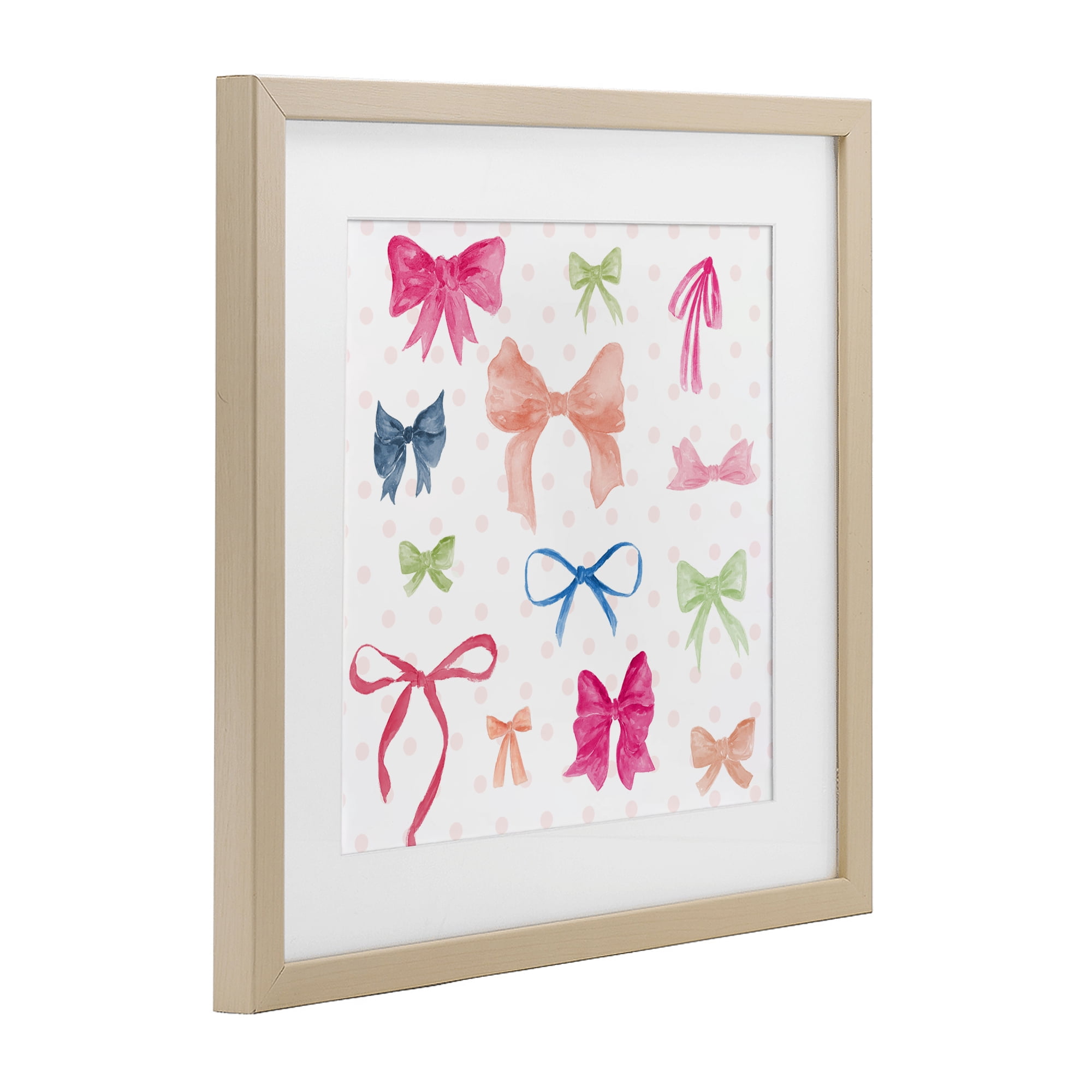 Stupell Industries Colored Bows on Plaid Birch Framed Print Under Glass, design by Lucille Price