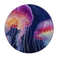 thumbnail image 2 of JEUXUS Round Fitted Tablecloth with Elastic Edged, Watercolor Jellyfish Round Table Cover, Glowing Jellyfish Waterproof Table Cover for Kitchen Dining Holiday Parties Decoration,Fit for Round Tables, 2 of 7