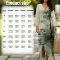 thumbnail image 6 of COEQINE Womens Beach Dress Midi Length V-Neck Wrap Long Sleeve Big Size Dress, Casual Flowy Linen-Like Loose Fit Sundress 2026 Summer Spring, Size L, Ink Lotus Pond, 6 of 6