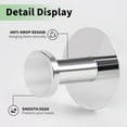 thumbnail image 2 of 4 Pack Heavy Duty Stainless Steel Adhesive Hooks - 10LB Weight Capacity, No Drill Wall Hooks for Bathroom, Kitchen, Shower - Chrome Finish Towel & Coat Hanger Holders, 2 of 7