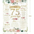 thumbnail image 3 of 75th Birthday Gifts for Women Happy 75th Birthday Decorations Best 75 Year Old Gifts for Grandma Mom Wife Friend Back in 1949 Birthday Gift Ideas Throw Blanket 50" X 60", 3 of 6